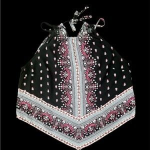Black and Pink Halter Top